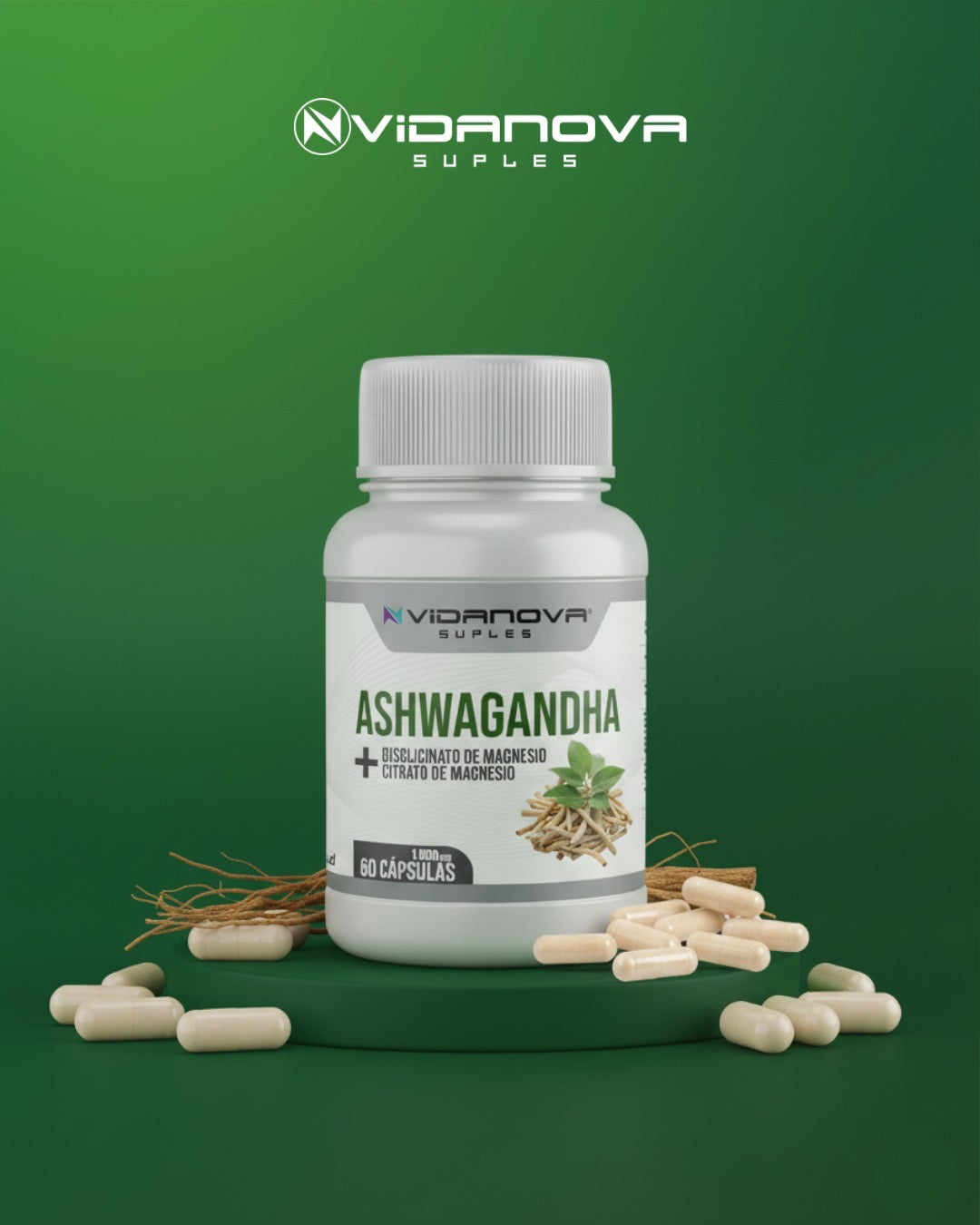 Ashwagandha + Magnesio 1000mg 60 CAPS “Relájate y duerme mejor cada noche 💤”