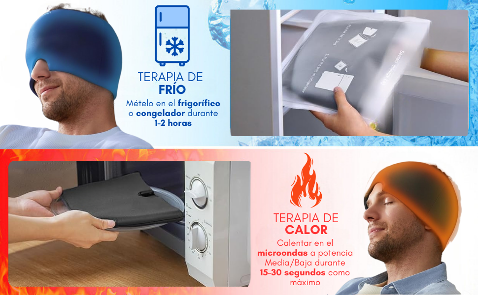 Gorro Gel Alivio Migraña Dolor Cabeza Compresa Frio Caliente
