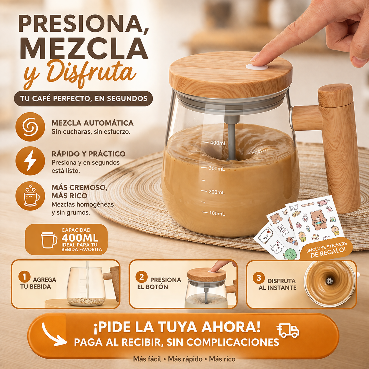 Taza Mug Con Mezclador Automatico