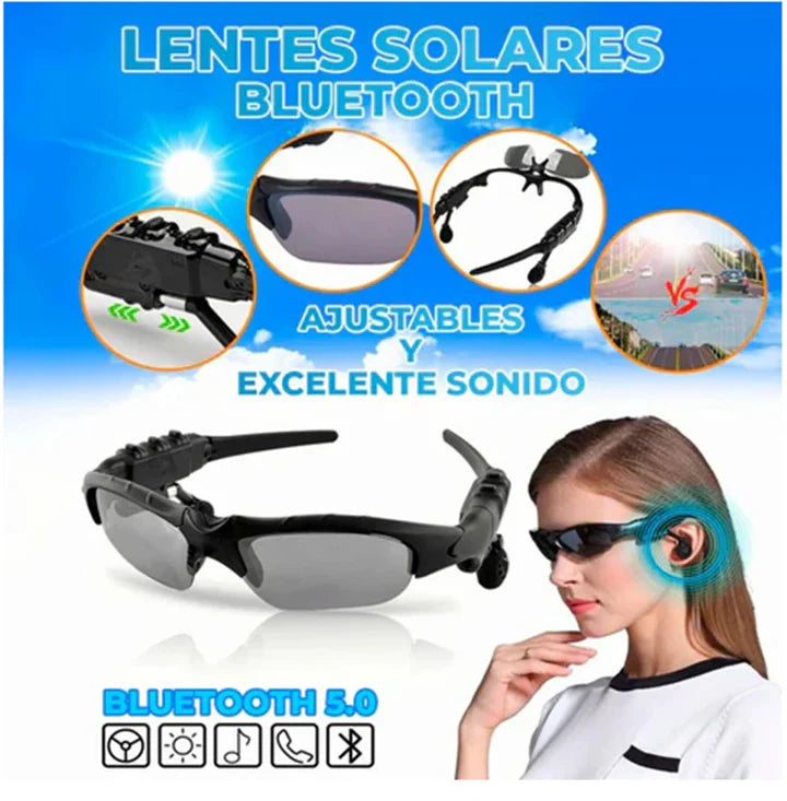 LENTES DE SOL CON AUDIFONOS BLUETOOTH 5.0 INALAMBRICO - PREMIUM "😎 Escucha música sin usar audífonos"