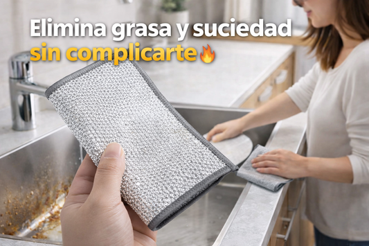 KIT PAÑO ALUMINIO X5 PCS SET "🧽 ELIMINA GRASA Y SUCIEDAD SIN COMPLICARTE 🔥"