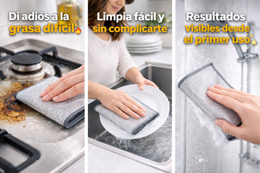 KIT PAÑO ALUMINIO X5 PCS SET "🧽 ELIMINA GRASA Y SUCIEDAD SIN COMPLICARTE 🔥"
