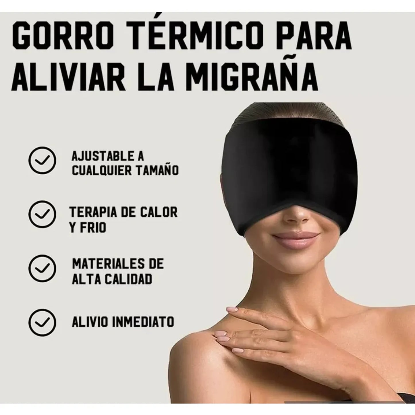 Gorro Gel Alivio Migraña Dolor Cabeza Compresa Frio Caliente